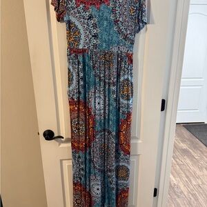 Colorful Patterned Maxi Dress